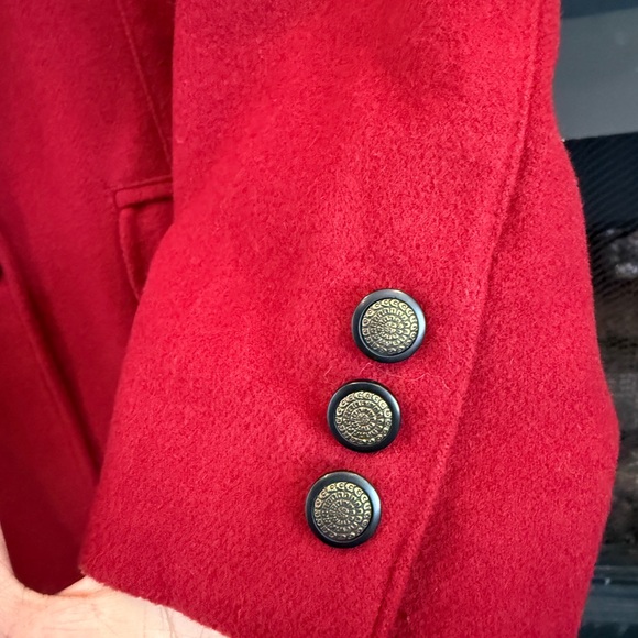 Lifesport Red Wool-Blend Blazer with Black Velvet Collar - Picture 3 of 6